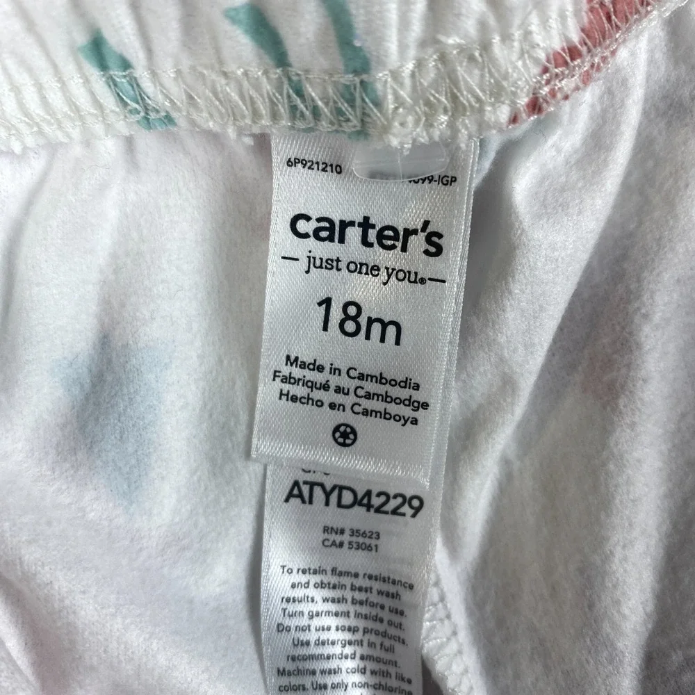 Carter's Just One You 2pc Pajama Set Toddler Girls 18M White Reindeer‎ ATYD4229